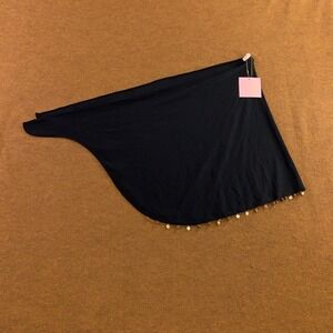 Moda Minx Womens S/M Black Gold Coin Charm Wrap Sarong Skirt NWT